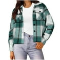 thumbnail image 1 of QHFBli Fall Tops for Women 2025 Plaid Flannel Shirts Cotton Blend Long Sleeve Tunic Sweatshirt Loose Fit Color Block Blouse, 1 of 5