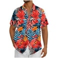 thumbnail image 1 of Plus Size Casual Men's Shirts Big and Tall Lightweight Tops & Blouses Hawaiian Shirts for Men Summer Casual Beach Vacation Pullover T-Shirts Multicolor XXL, 1 of 5