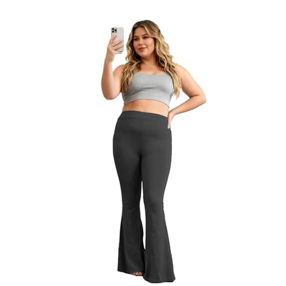 Plus-Size Casual Pants for Women high-Waisted Bell Bottoms Yoga
