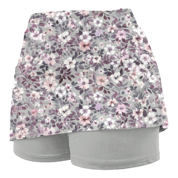 Plus Size Casual Shorts Women JIANLAI Inner Shorts Spring Summer Athletic Running Skirt Gym Yoga Outfit (S-3XL) Gray