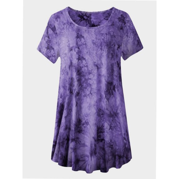 Plus Size Casual T Shirt for Women Flowy Swing