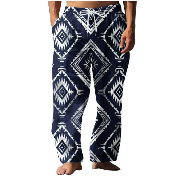 Plus Size Checkered Striped Print Trousers for Mens Drawtring Elastic Waist Lounge Breathable Sweat Pants Beach Gym Workout Running Casual Trousers with Pockets