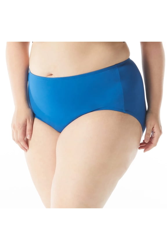 Plus Size Chloe High Waisted Bikini Bottom Side Tie Swim Bottom Blue 18W