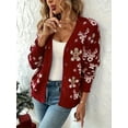 thumbnail image 1 of Plus Size Christmas Cardigans for Women Button Knit Sweaters Winter Christmas Jackets, 1 of 7