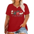 thumbnail image 1 of Plus-Size Christmas Shirts Women Merry Christmas Leopard Plaid Tree Print Shirt Holiday Tops Xmas Tee, 1 of 6