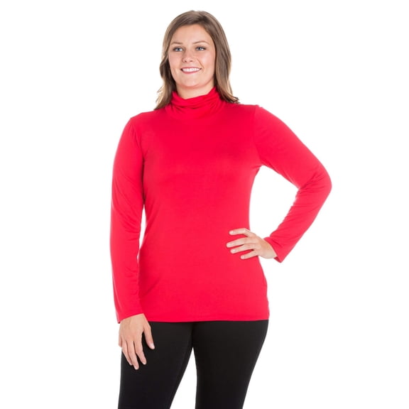 Plus Size Classic Long Sleeve Turtleneck Top