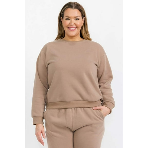 Plus Size Classic Poly Fleece Crewneck Pullover