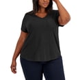 thumbnail image 1 of Plus Size Classic V-Neck T-Shirt Deep Black 0X, 1 of 1