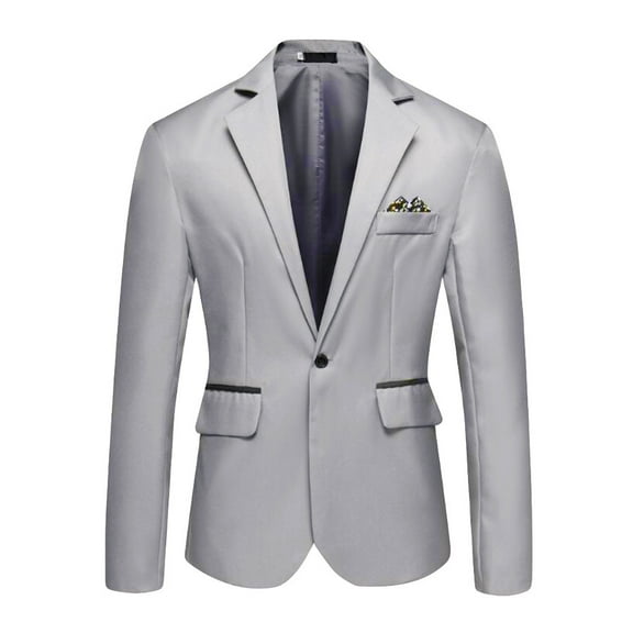 Plus Size Mens Suit Jacket 50 Short Fayshow0 Men's Stylish Casual Business Wedding Party Outwear Coat Suit Tops Gray