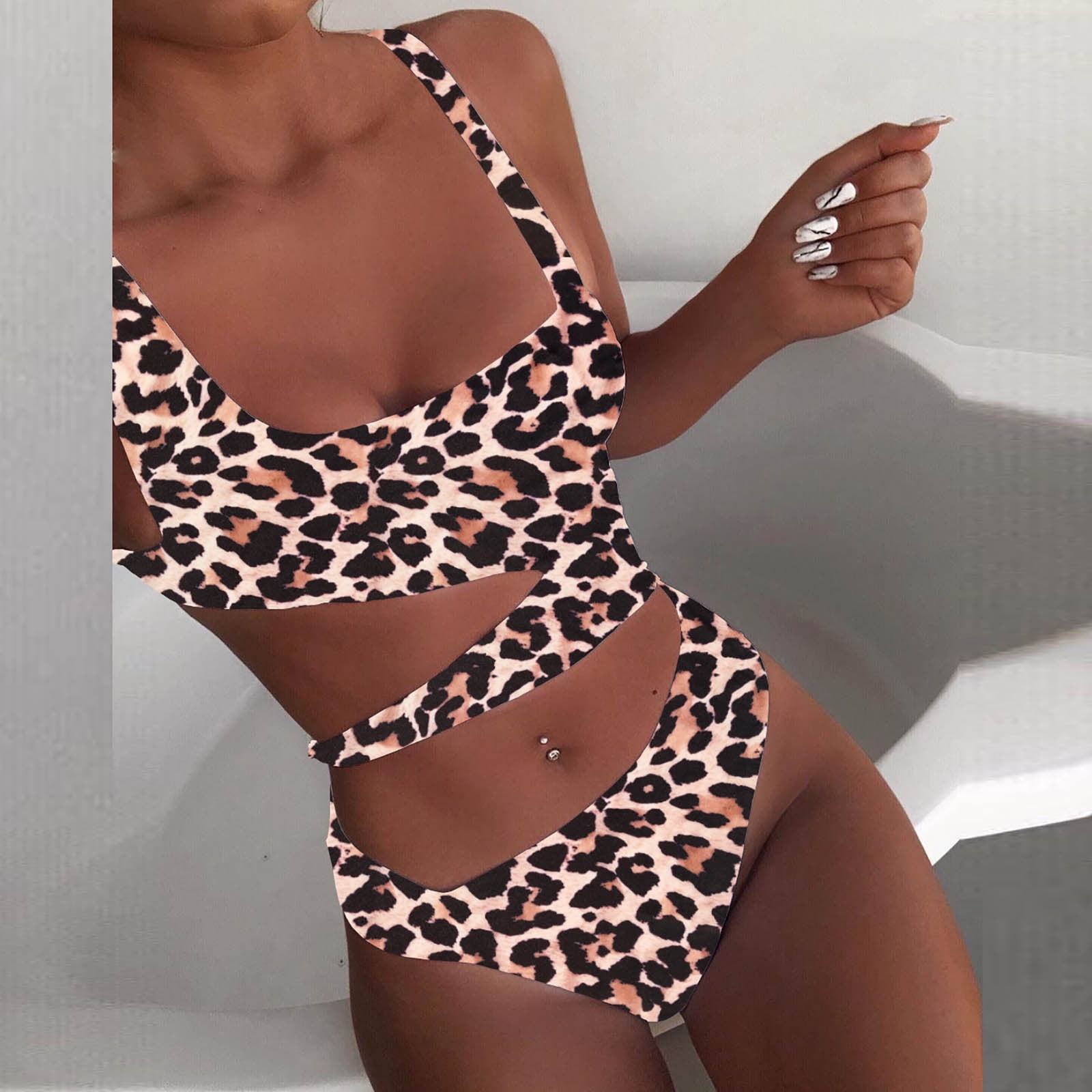 Women Multi Color Sexy Solid Color High Waist Conjoined Body Swimsuit  Bikini
