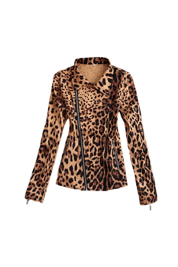 Plus Size Coat Vintage Leopard Women Jacket