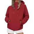 thumbnail image 1 of Plus Size Coat for Men and Women Windproof Outdoor Jacket with Hood Thickened Warm Workwear Casual Hiking,Red,XL, 1 of 4