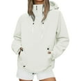 thumbnail image 1 of Plus Size Coat for Men and Women Windproof Outdoor Jacket with Hood Thickened Warm Workwear Casual Hiking,White,M, 1 of 4