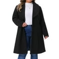 thumbnail image 1 of Plus Size Coat for Women Notched Shawl Collar Outerwear Single Breasted Coat 3X Black, 1 of 6