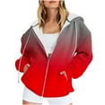 thumbnail image 1 of Plus Size Coats for Women Long Sleeve Pockets Hoodied Printed Sweatshirt, 1 of 6