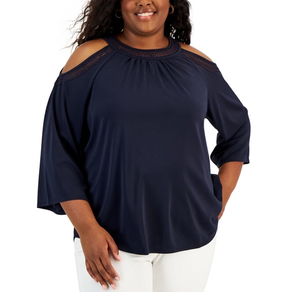 Plus Size Cold-Shoulder Top Midnight 3X