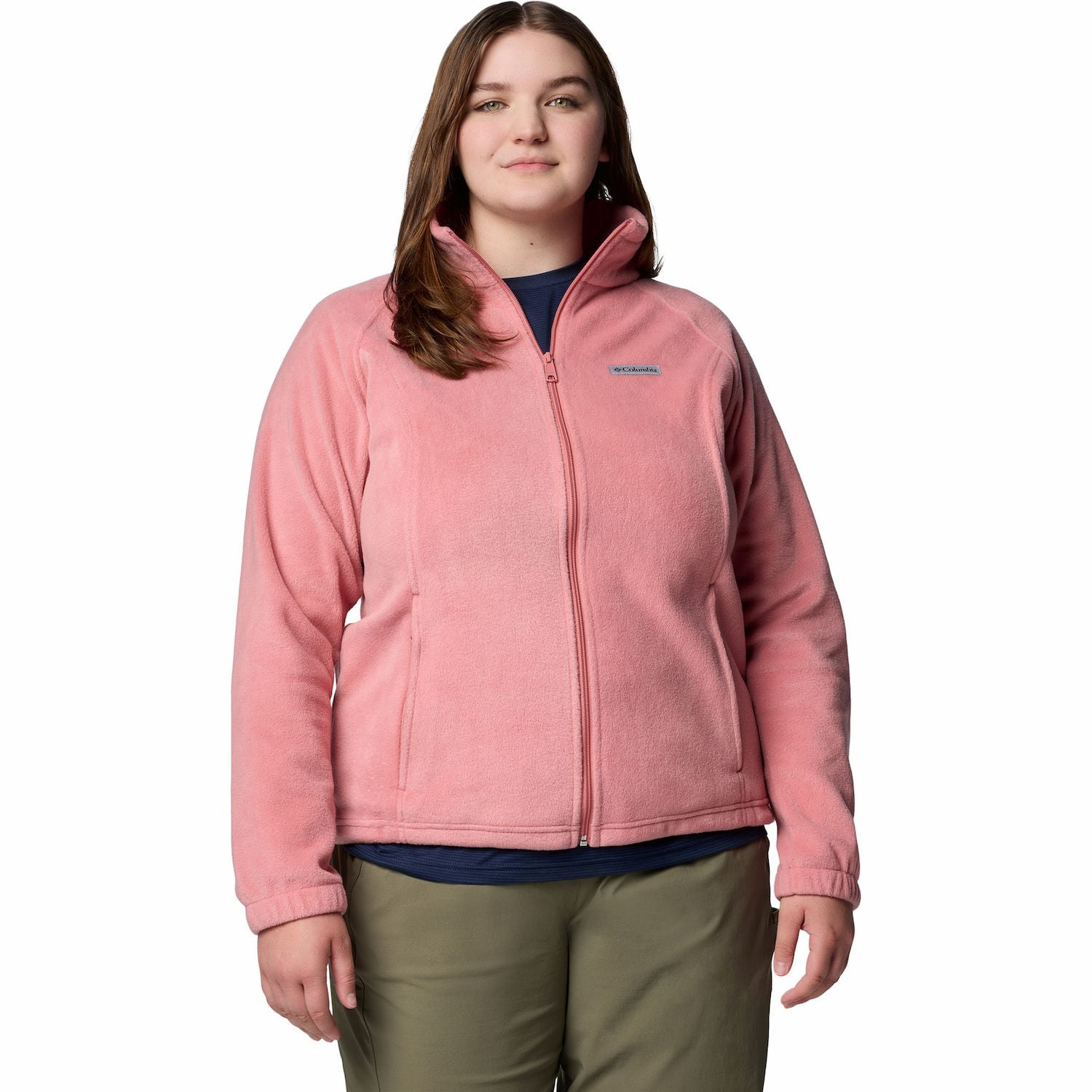 WW6439 Columbia Women's Benton Springs Full Zip Pink Agave 3X Plus