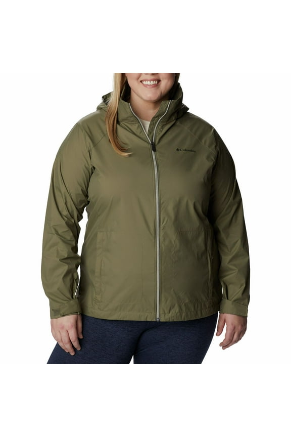 Plus Size Columbia Switchback III Hooded Packable Jacket Color: Stone Green Size: 1X
