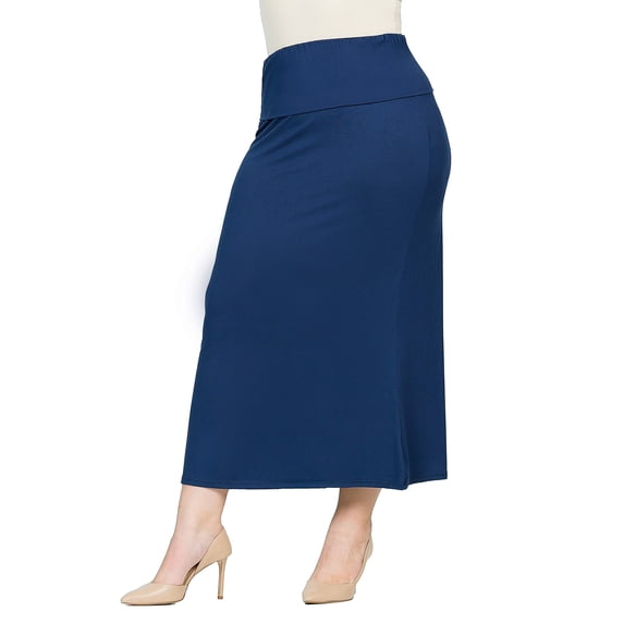 Plus Size Comfortable Foldover Maxi Skirt