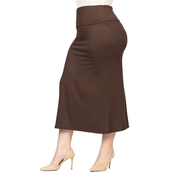 Plus Size Comfortable Foldover Maxi Skirt