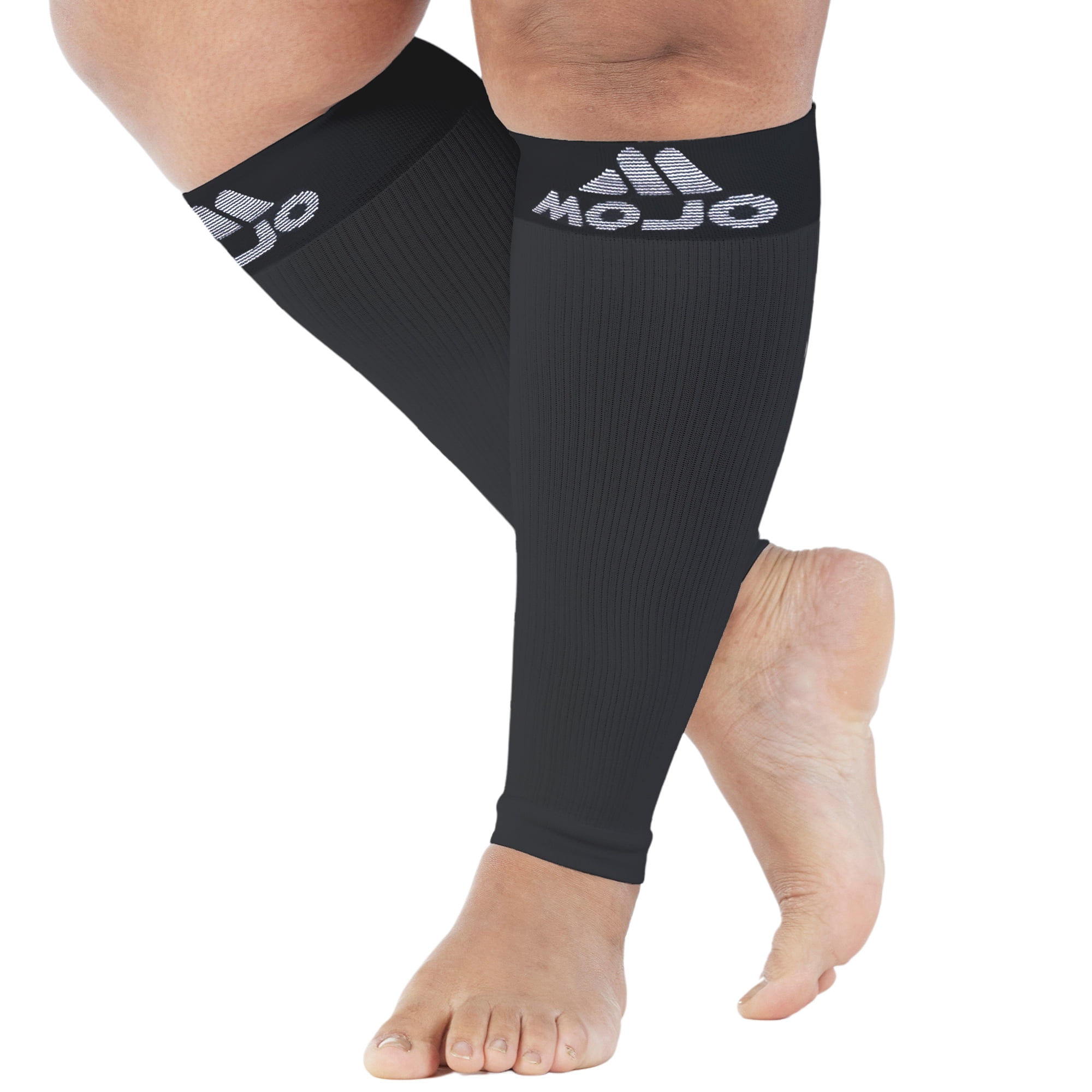 Plus Size Compression Calf Sleeve for Men and Women 20-30mmHg - Grey,  6X-Large 