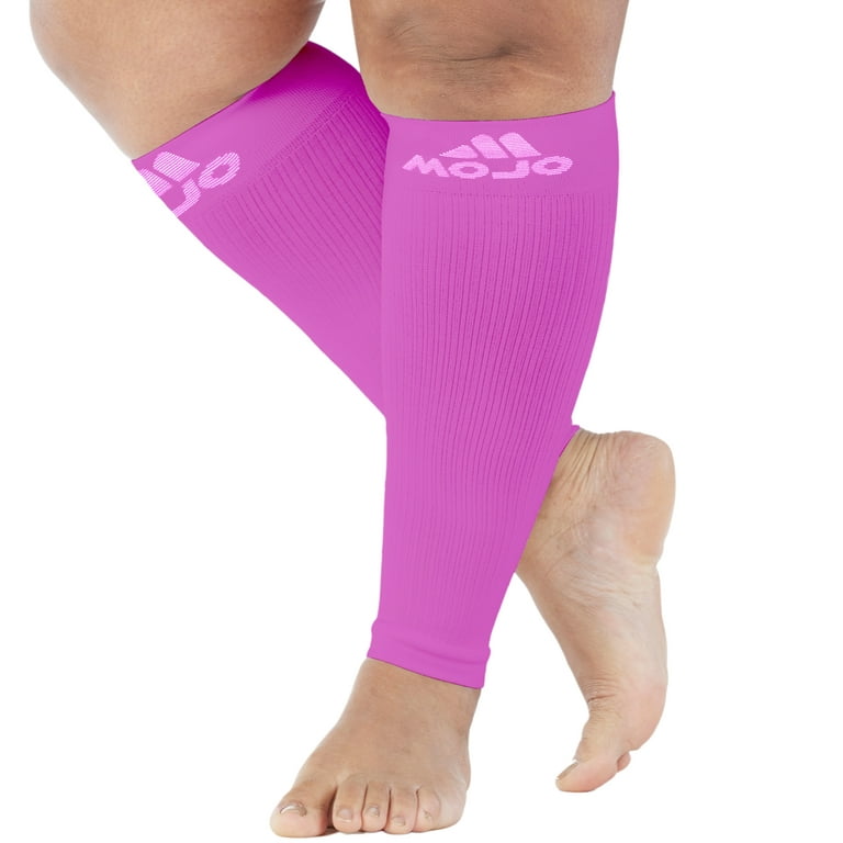 Plus Size Compression Calf Sleeve for Men and Women 20-30mmHg - Pink,  6X-Large