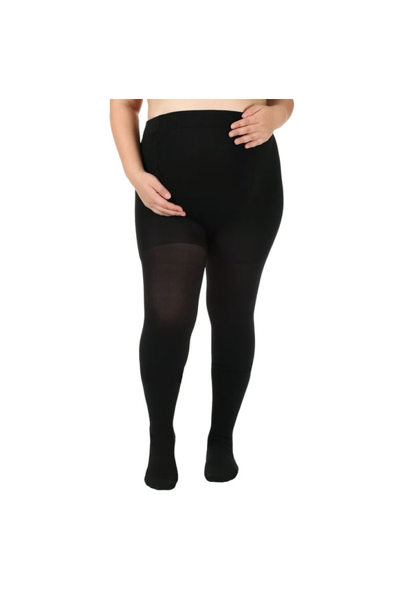 Plus Size Compression Pantyhose for Pregnant Women 20-30mmHg - Black, 2XL