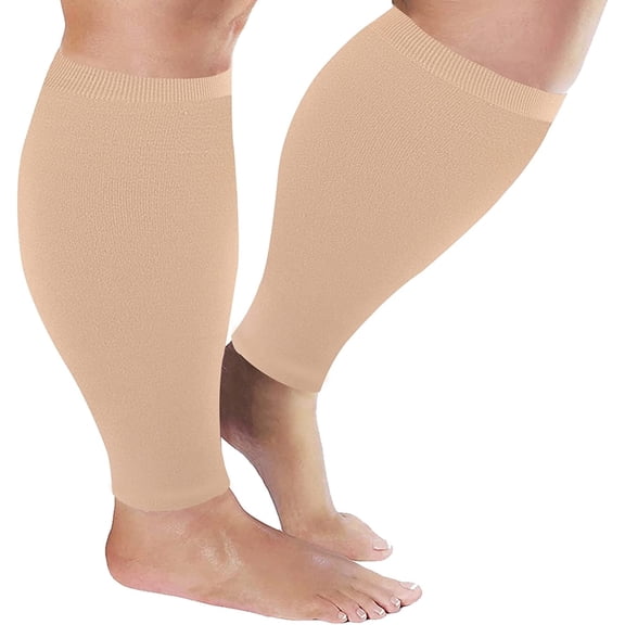 Plus Size Compression Sleeves for Calves Women Wide Calf Compression Legs Sleeves Men L, Relieve Varicose Veins, Edema, Swelling, Soreness, Shin splints, for Work, Travel, Sports and Daily Wear