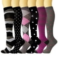 thumbnail image 1 of Vorkoi Plus Size Compression Socks Wide Calf for Women & Men 20-30 mmhg-Extra Wide Calf Knee High Support Socks for Nurse, 1 of 5