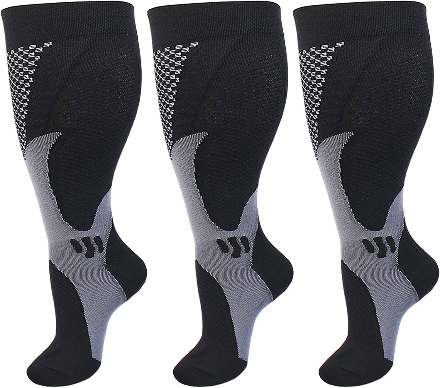 Plus Size Compression Socks Wide Calf for Women Men, Extra Large
