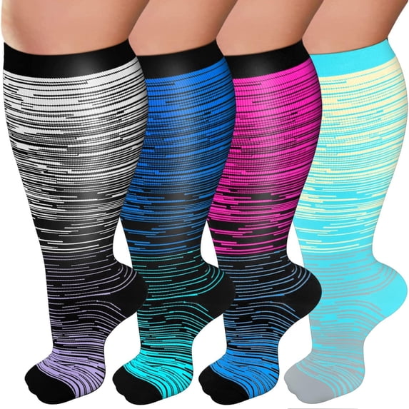 Plus Size Compression Socks for Women Men 20-30 mmHg 2xl 3xl 4xl , Wide Calf High Tights Long SocksStockings Best Support for Circulation, Running