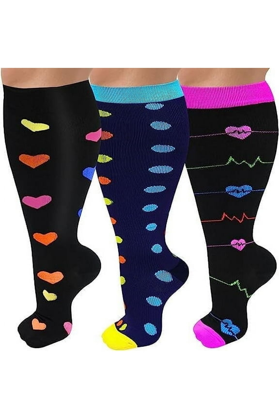 Plus Size Compression Socks for Women Men 20-30 mmHg 2xl 3xl 4xl , Wide Calf High Tights Long SocksStockings Best Support for Circulation, Running