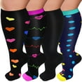 thumbnail image 1 of Plus Size Compression Socks for Women Men 20-30 mmHg 2xl 3xl 4xl , Wide Calf High Tights Long SocksStockings Best Support for Circulation, Running, 1 of 7