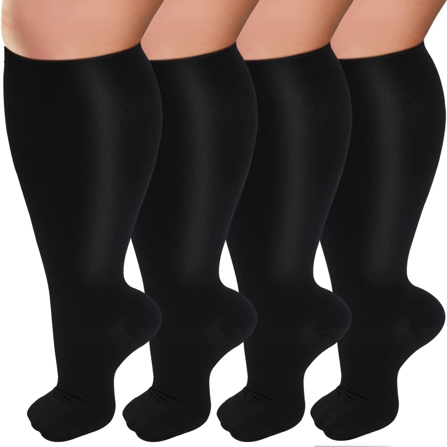 Plus Size Compression Socks for Women Men 20-30 mmHg 2xl 3xl 4xl , Wide Calf High Tights Long SocksStockings Best Support for Circulation, Running