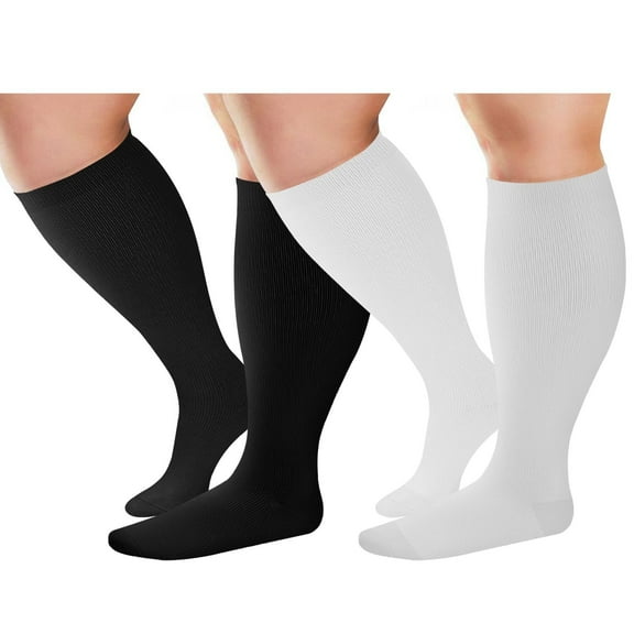 Plus Size Compression Socks for Women Men 20-30 mmHg 2xl 3xl 4xl , Wide Calf High Tights Long SocksStockings Best Support for Circulation, Running