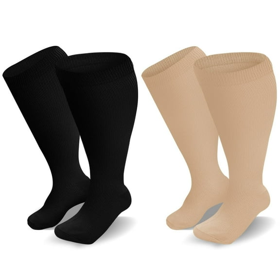 Plus Size Compression Socks for Women Men 20-30 mmHg 2xl 3xl 4xl , Wide Calf High Tights Long SocksStockings Best Support for Circulation, Running