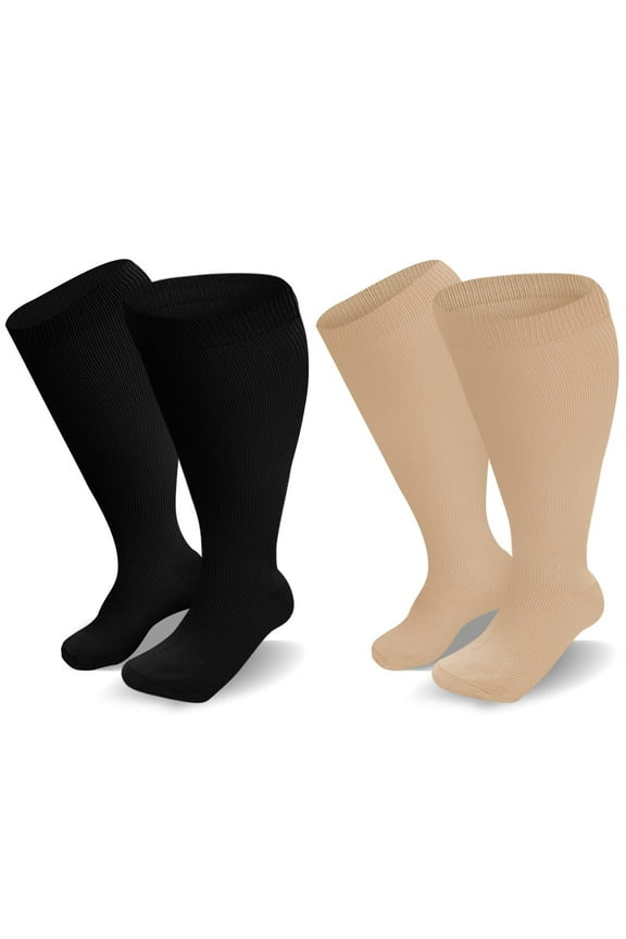Plus Size Compression Socks for Women Men 20-30 mmHg 2xl 3xl 4xl , Wide Calf High Tights Long SocksStockings Best Support for Circulation, Running