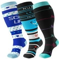 thumbnail image 1 of Plus Size Compression Socks for Women Men 20-30 mmHg 2xl 3xl 4xl , Wide Calf High Tights Long SocksStockings Best Support for Circulation, Running, 1 of 7