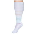 thumbnail image 1 of Plus Size Compression Socks for Women Men Circulation Knee High Wide Calf 1 Pair for Nurses, Running, Travel, Athletic White-A XXXXL, 1 of 2