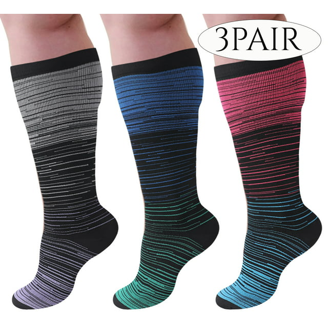 Plus Size Compression Socks for Women and Men with Extra Wide Calf ...