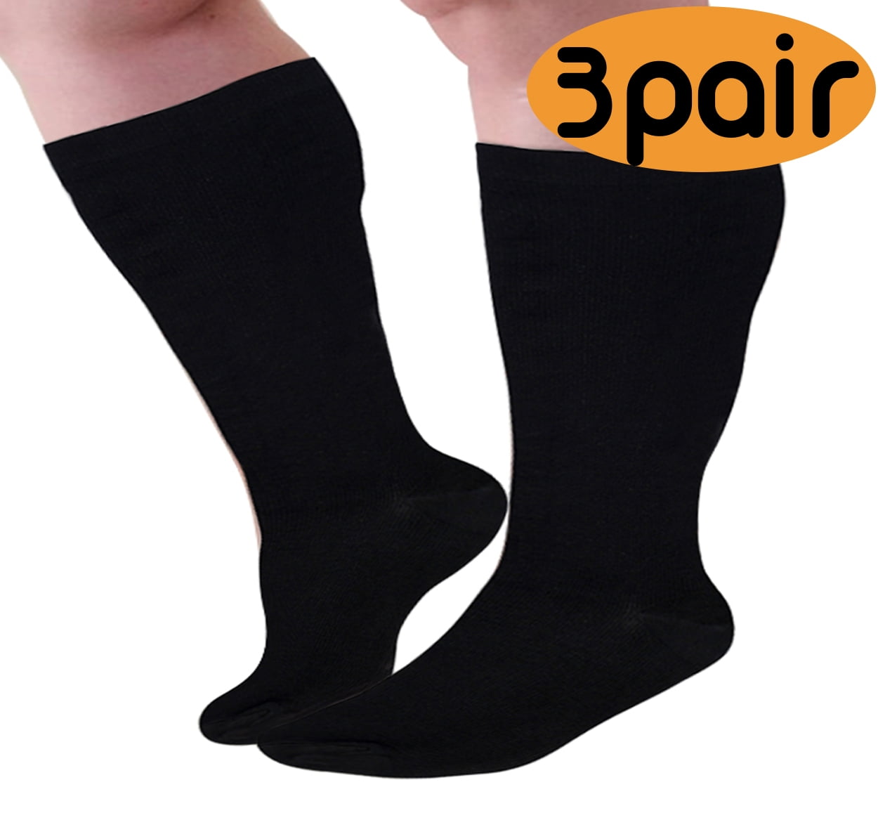 Plus Size Compression Socks Extra Wide Calf, Knee High, Medical