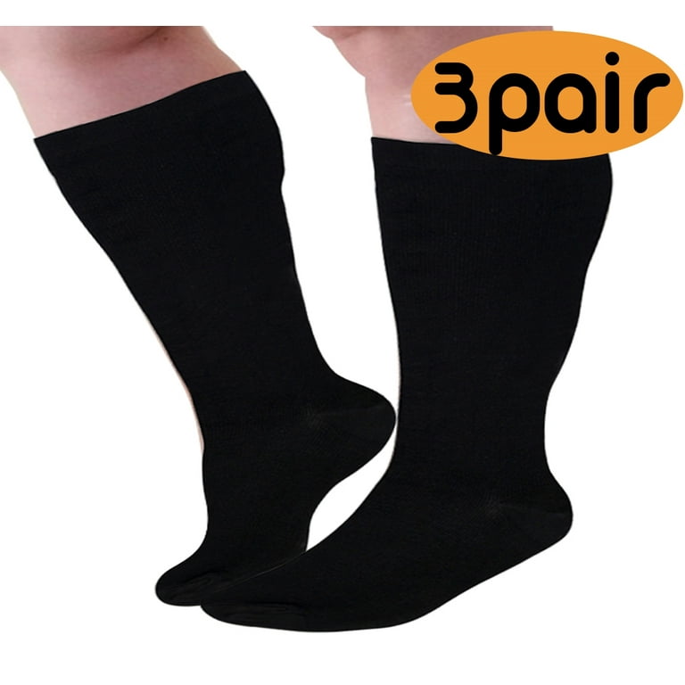  Hi Clasmix 5 Pairs Plus Size Compression Socks For  Women&Men-20-30mmhg Wide Calf Best For Circulation