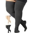 thumbnail image 1 of Plus Size Compression Thigh High for Men and Women 20-30mmHg - Black, 5XL, 1 of 12