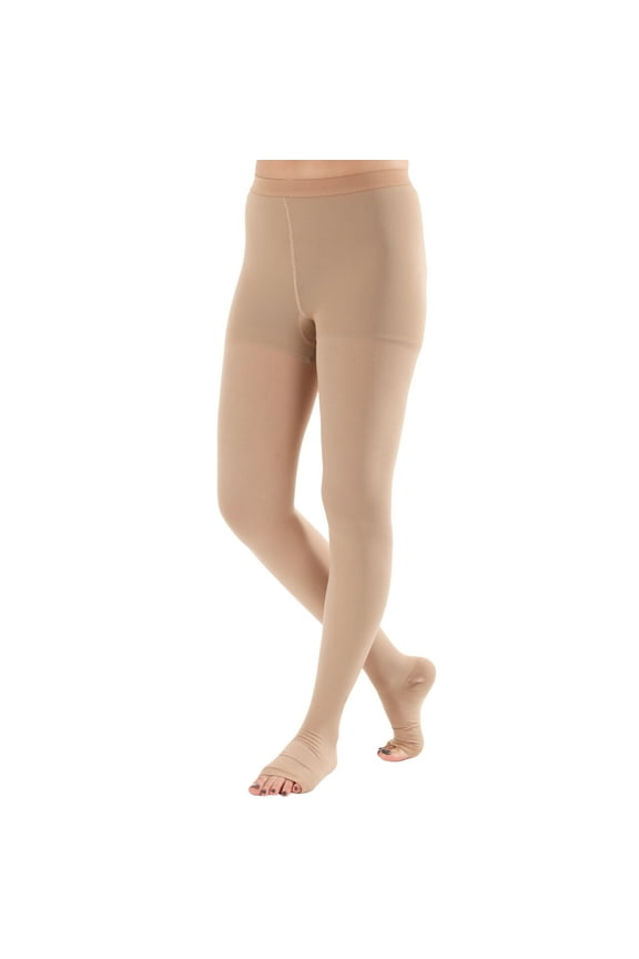 Plus Size Compression Tights for Women Circulation 20-30mmHg - Beige, 2X-Large