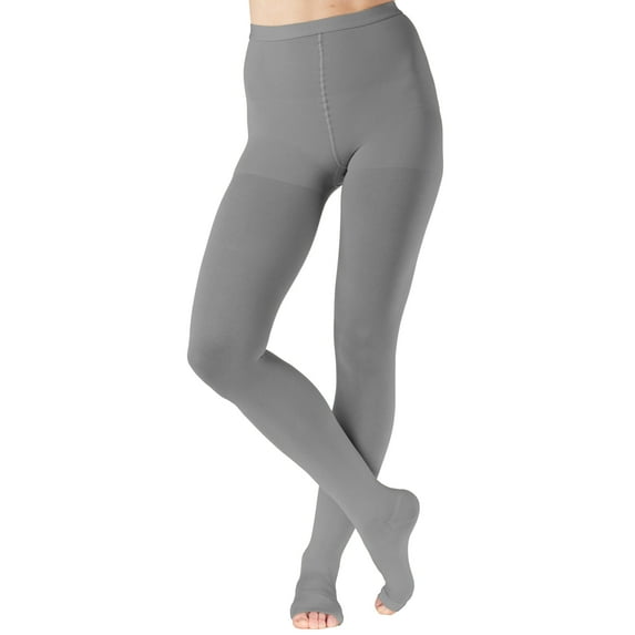 Plus Size Compression Tights for Women Circulation 20-30mmHg - Gray, 2XL