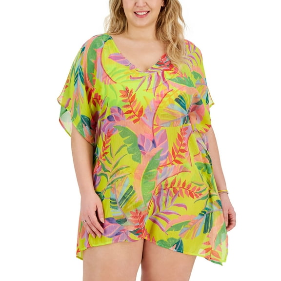 Plus Size Costa Printed Bella Tunic Swim Cover-Up Multi 0X