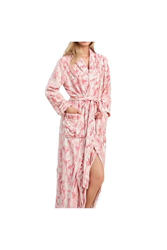Plus Size Cotton Robes for Women Fluffy Women's Nightgowns & Sleepshirts Oversize Cute Women's Sleepwear House Womens Robe Pink
