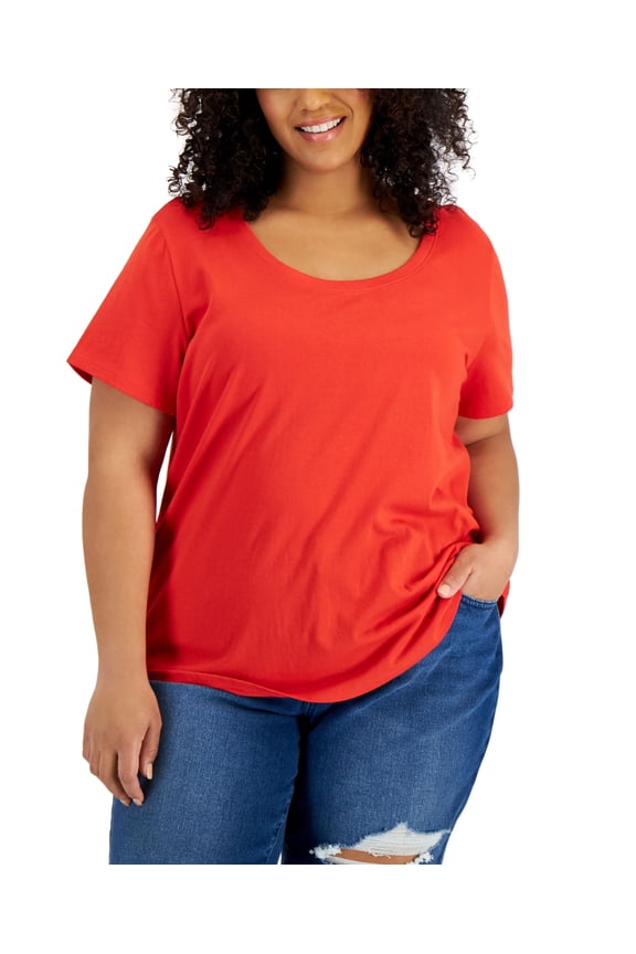 Plus Size Cotton Tee Loving Red 2X