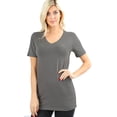 thumbnail image 1 of Plus Size Cotton V-Neck Short Sleeve Tee-Shirts Good Quality Tee, 1 of 1