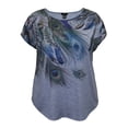 thumbnail image 1 of Plus Size Crew Neck Dolman Short Sleeve Print Top, 1 of 4